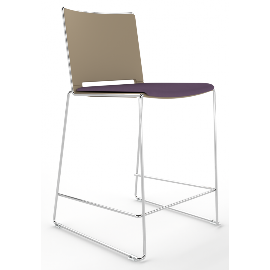 Tango Upholstered Seat and Plastic Back Stacking High Stool