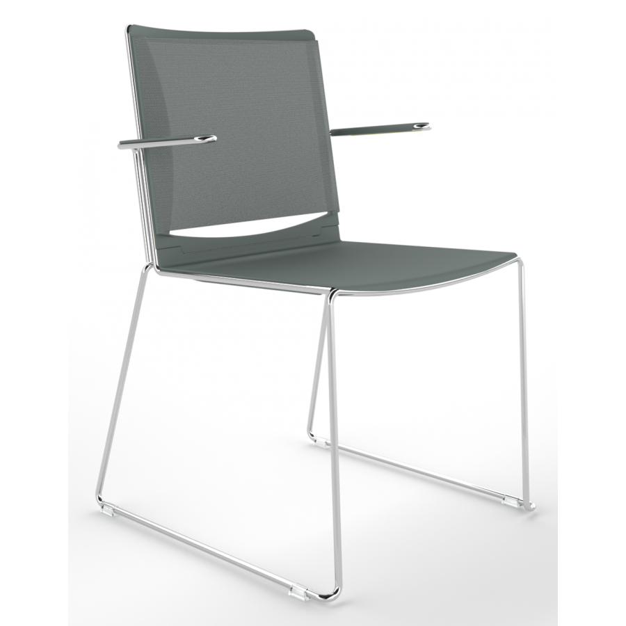 Tango Plastic Seat And Mesh Back Stacking Chair