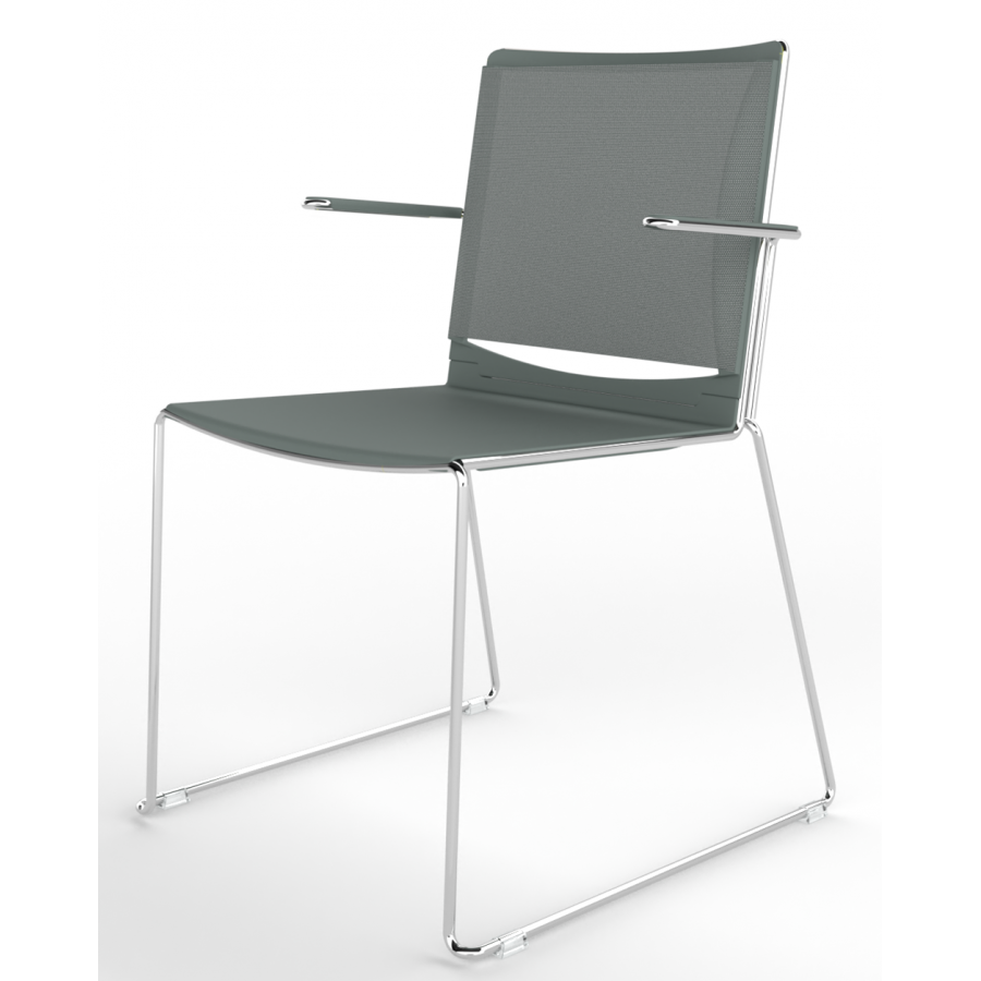 Tango Plastic Seat And Mesh Back Stacking Chair