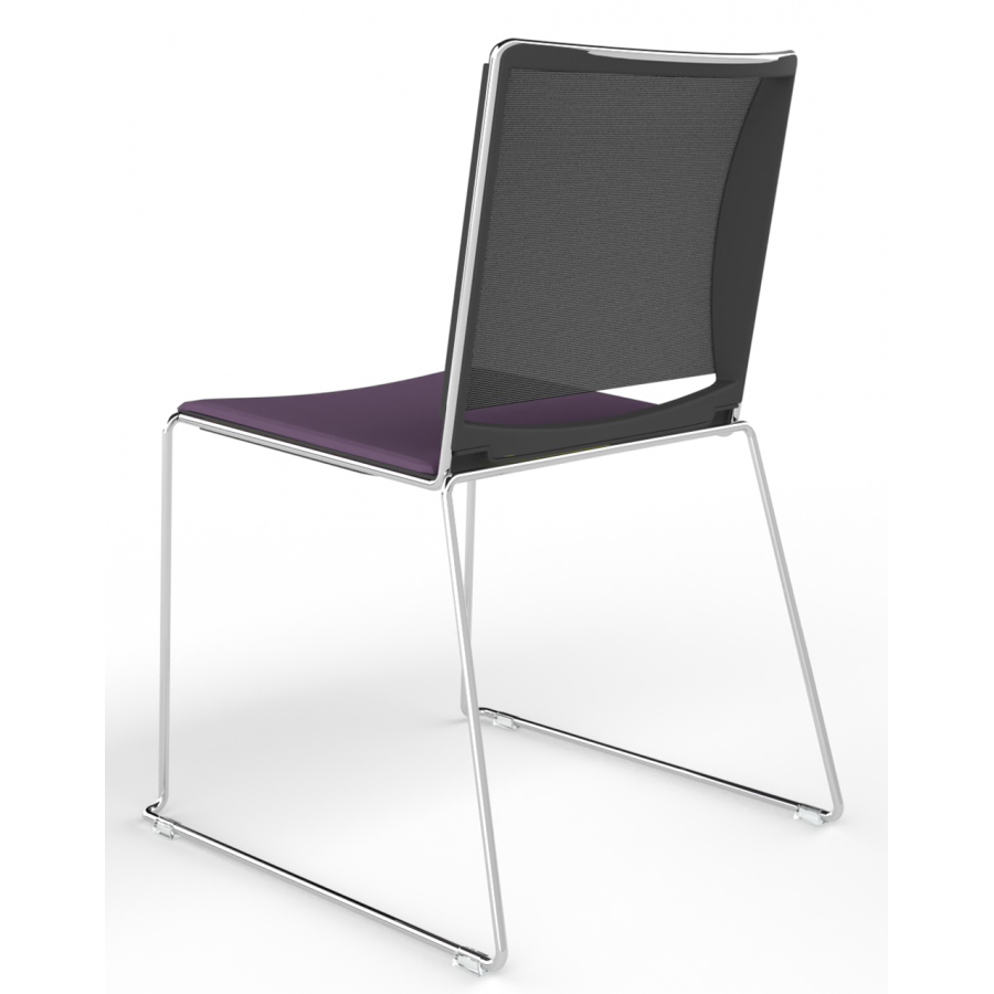 Tango Upholstered Seat And Mesh Back Stacking Chair