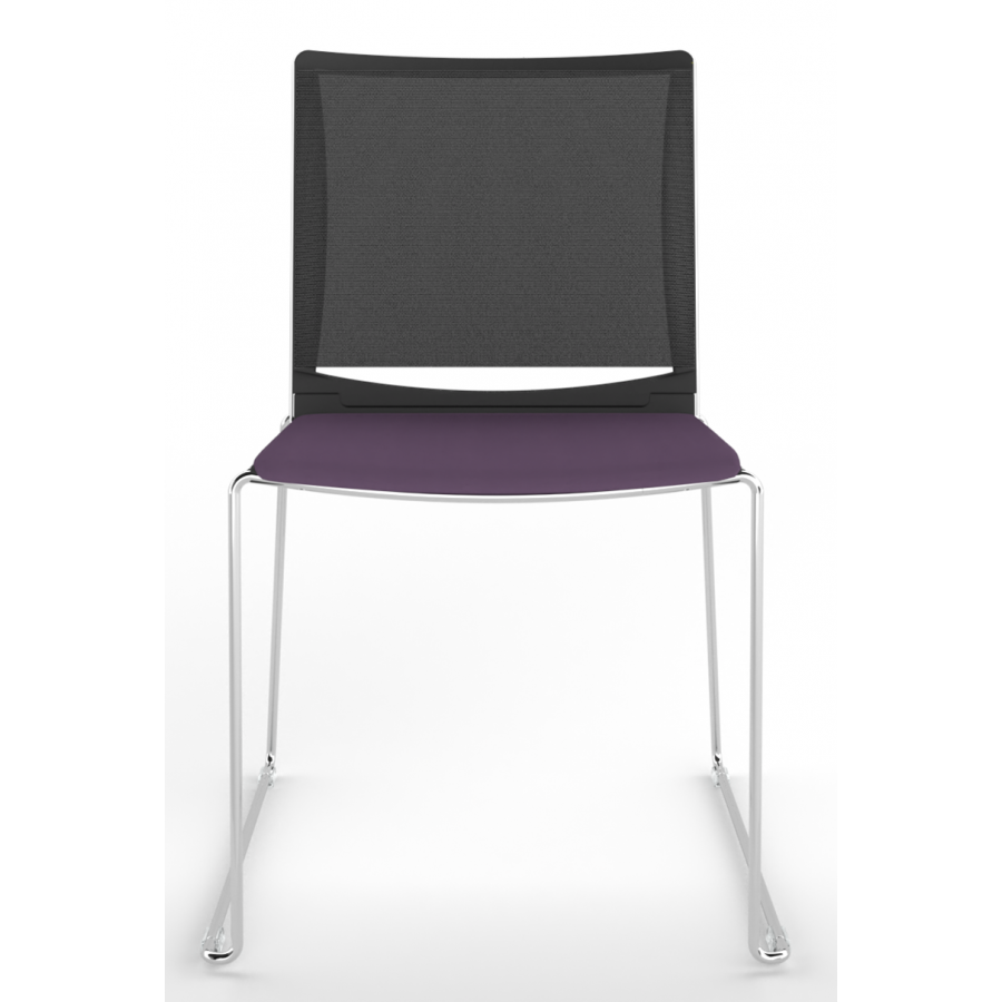 Tango Upholstered Seat And Mesh Back Stacking Chair