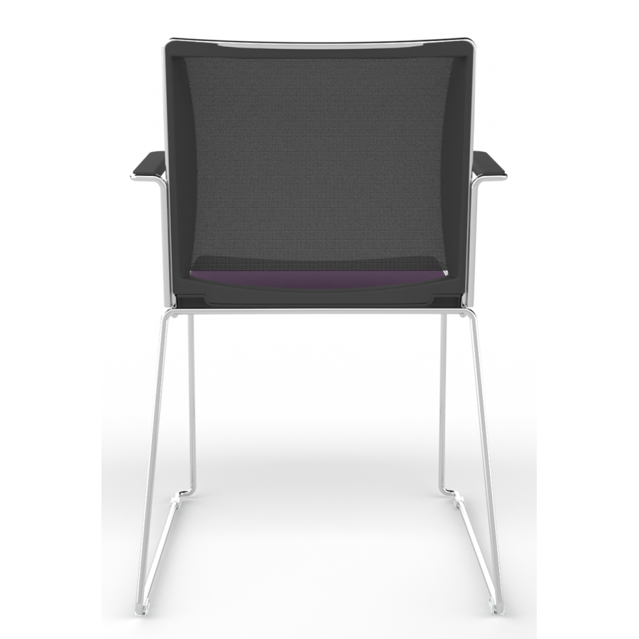 Tango Upholstered Seat And Mesh Back Stacking Chair