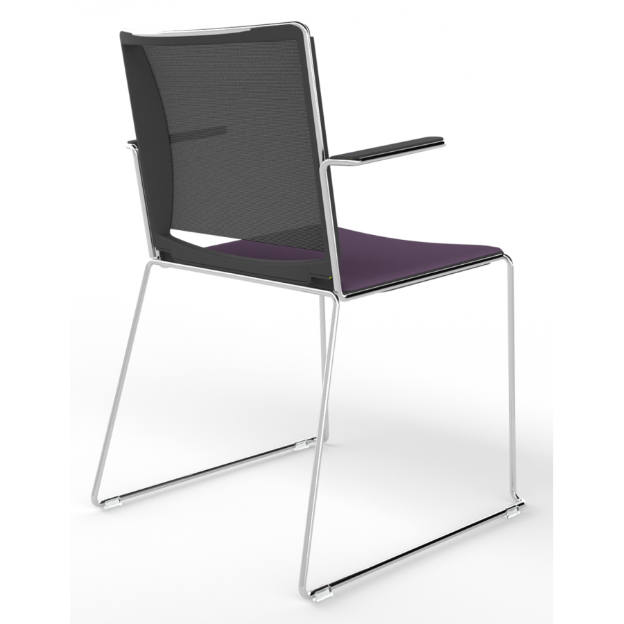 Tango Upholstered Seat And Mesh Back Stacking Chair