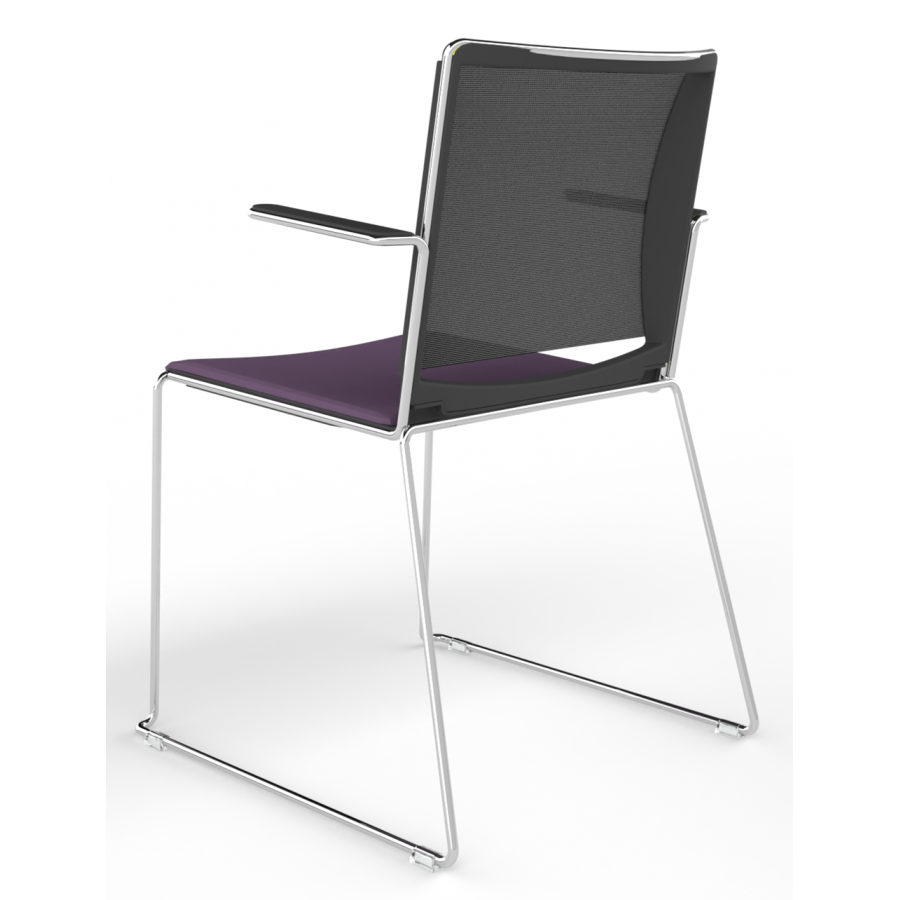 Tango Upholstered Seat And Mesh Back Stacking Chair