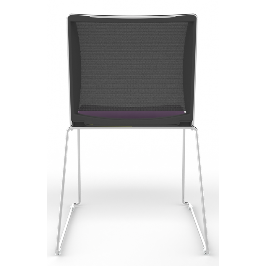 Tango Upholstered Seat And Mesh Back Stacking Chair