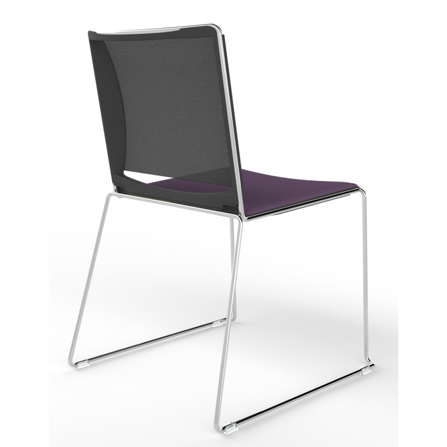 Tango Upholstered Seat And Mesh Back Stacking Chair