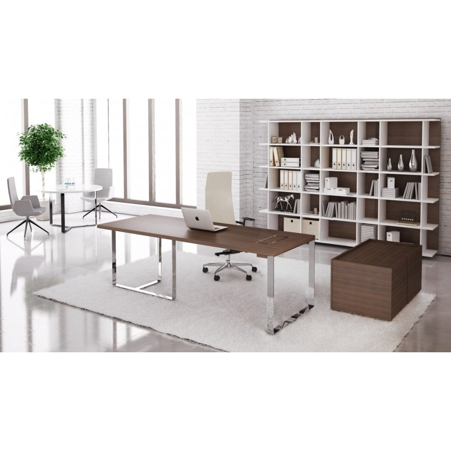 Plana Executive Desk with Modesty Panel and Fixed Pedestal 