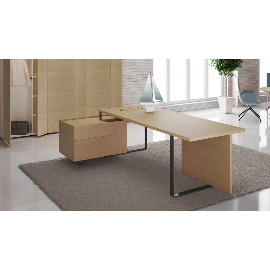 Plana Executive Desk with Modesty Panel and Fixed Pedestal 