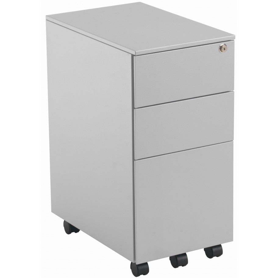 Thurrock Narrow Lockable Steel Mobile Pedestal