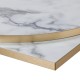 High Gloss Table Top with Metallic Gold Edging 