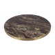 High Gloss Table Top with Metallic Gold Edging 