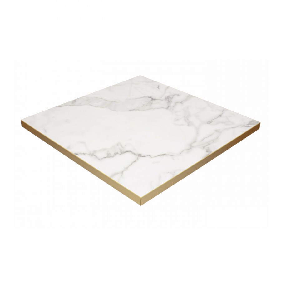 Tuff Top Premium – High Gloss Square Table Top with metallic gold edging