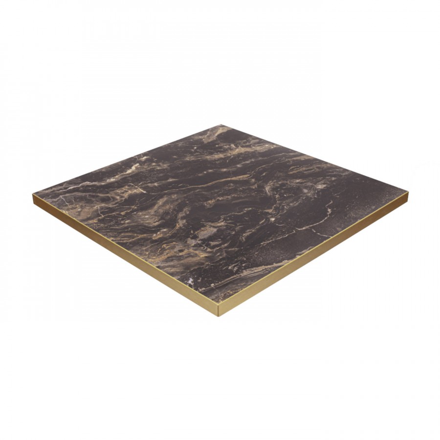 Tuff Top Premium – High Gloss Square Table Top with metallic gold edging