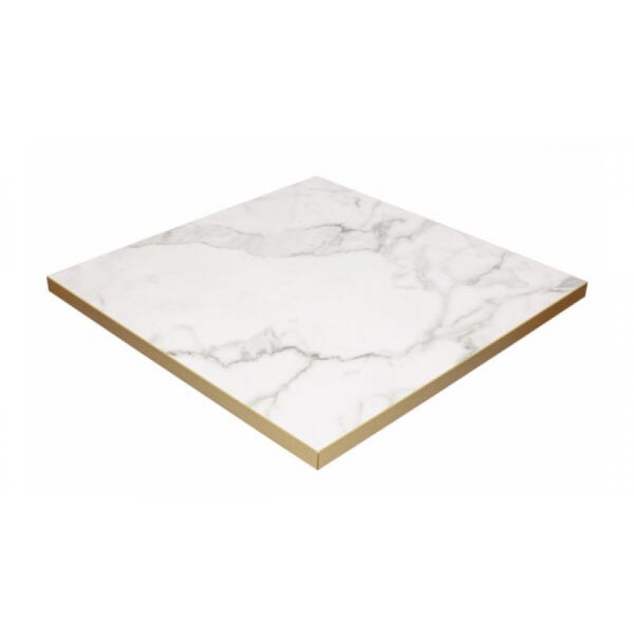 Tuff Top Premium – High Gloss Square Table Top with metallic gold edging