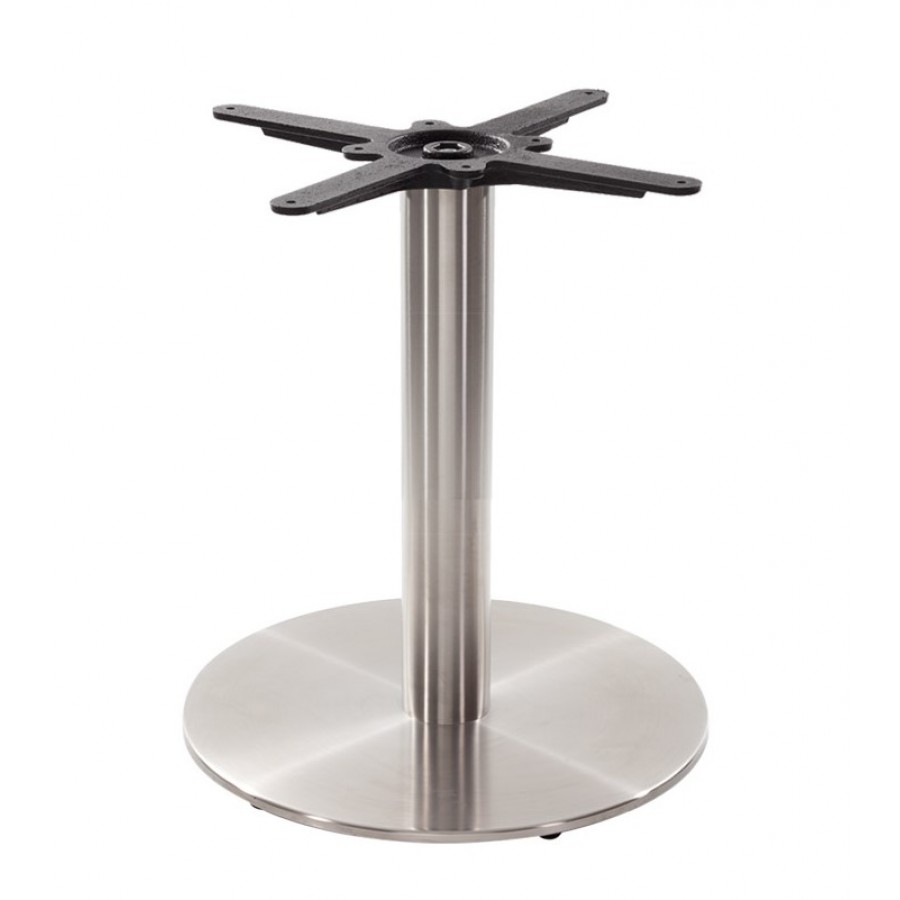 Danilo Stainless Steel Round Table Base | Coffee, Dining and Poseur Heights