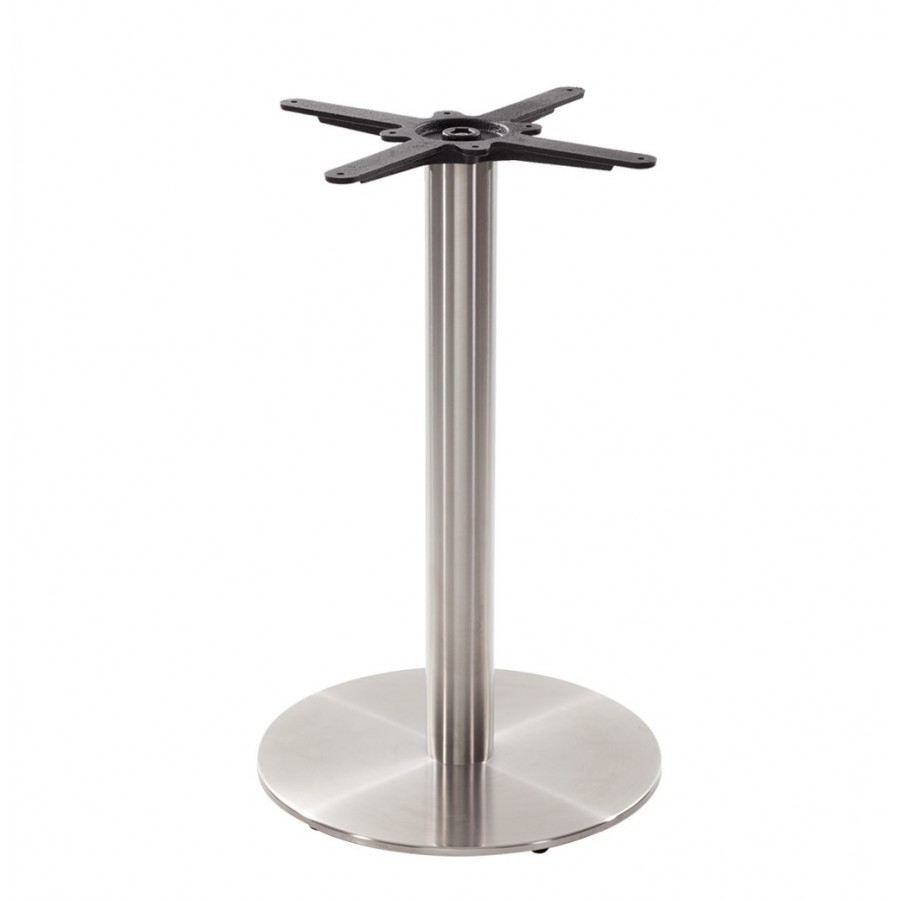 Danilo Stainless Steel Round Table Base | Coffee, Dining and Poseur Heights