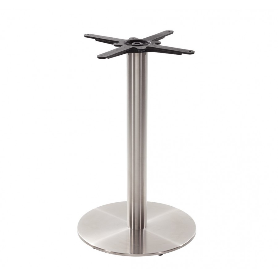 Danilo Stainless Steel Round Table Base | Coffee, Dining and Poseur Heights