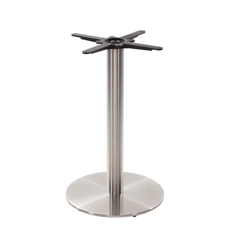 Danilo Stainless Steel Round Table Base | Coffee, Dining and Poseur Heights