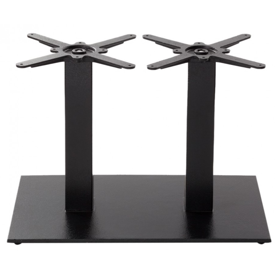 Forza Black Cast Iron Twin Pedestal Table Base