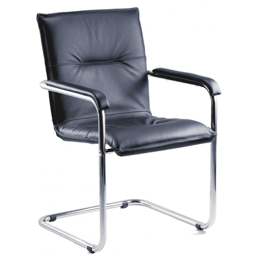 Envoy Visitors Black Leather Faced Chair