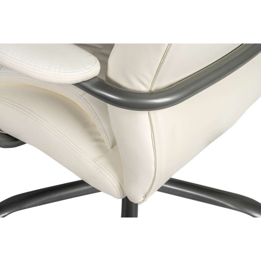 Goole White Leather Heavy Duty 27 Stone Office Chair