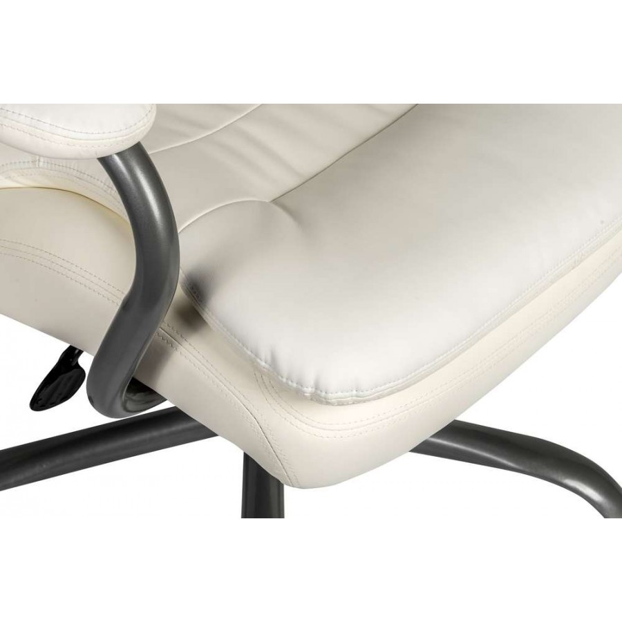 Goole White Leather Heavy Duty 27 Stone Office Chair