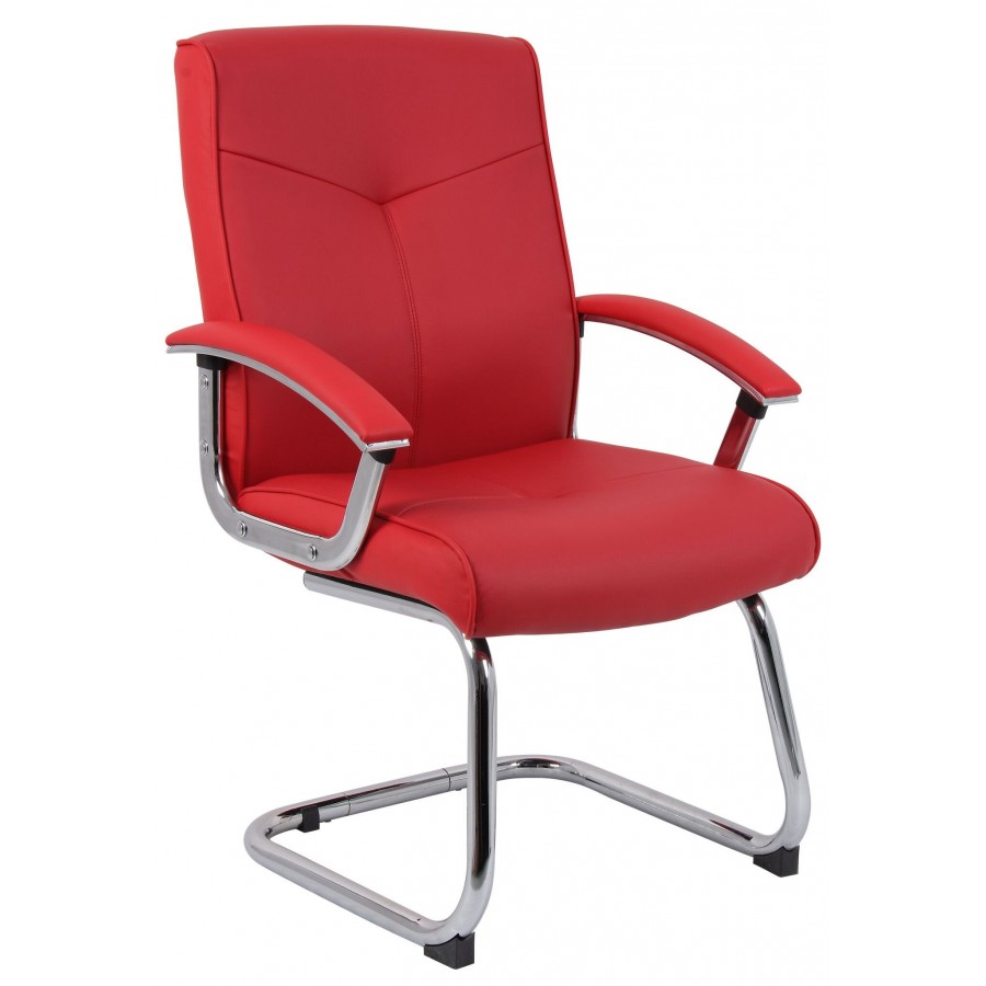 Hoxton Red Leather Visitor Chair