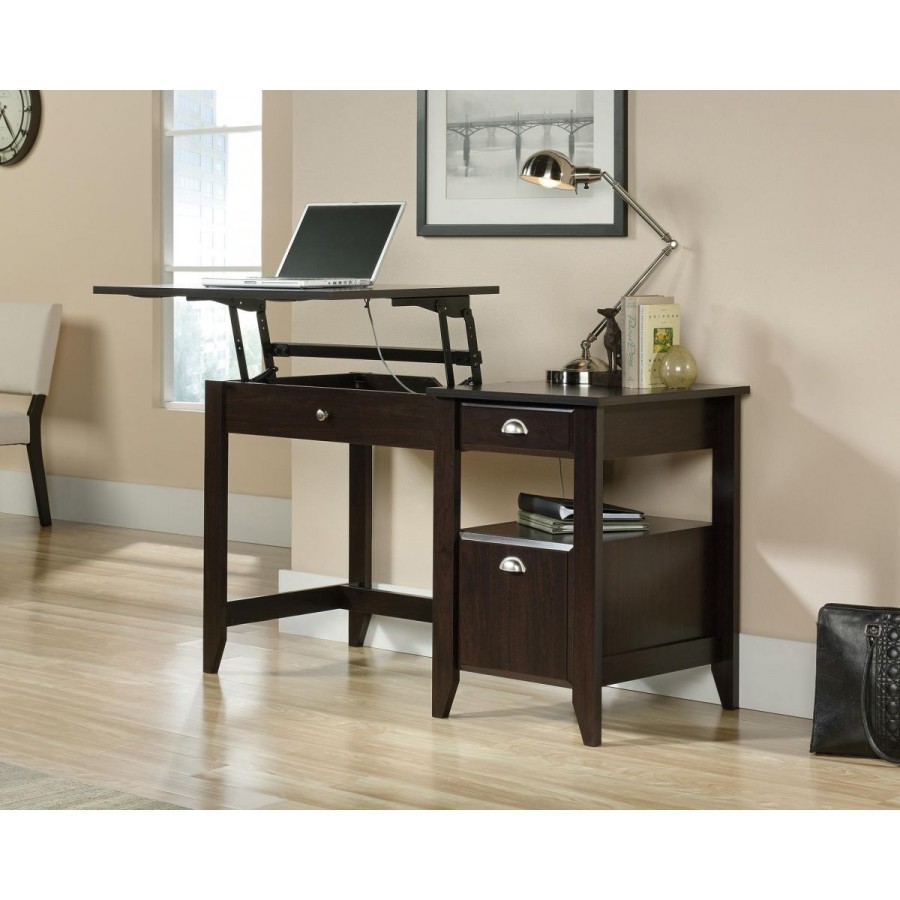 Jamocha Sit Stand Wood Home Office Desk