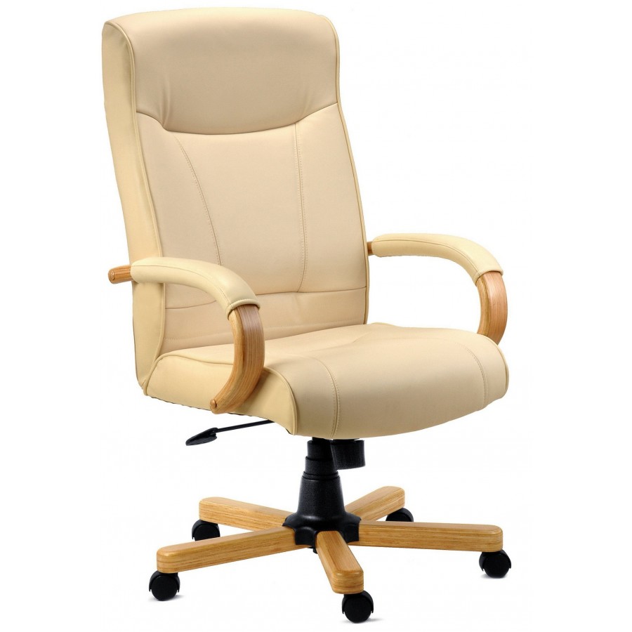 Kango Executive Leather Office Chair, Executive Office Chairs Leather Wood