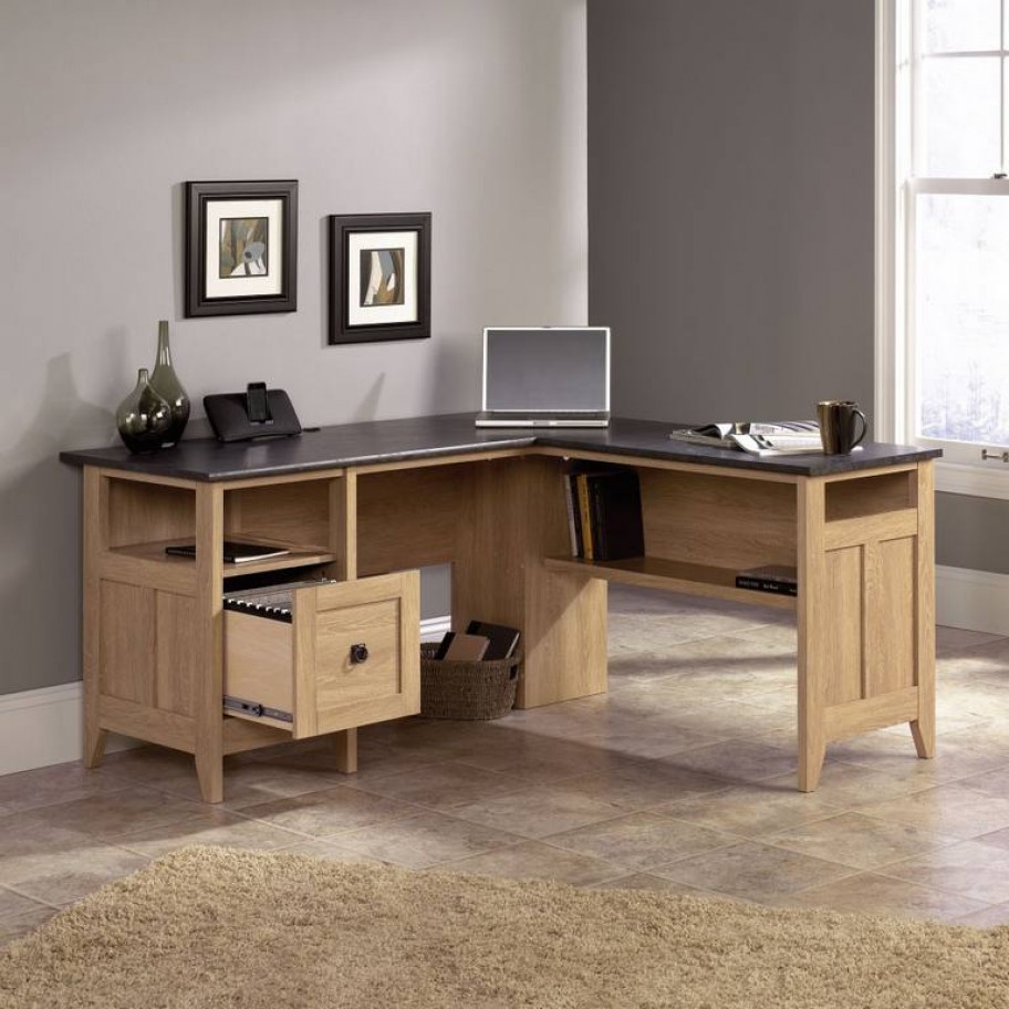 Dover Oak L Shaped Home Office Desk