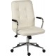 Piano Executive White Leather Office Chair