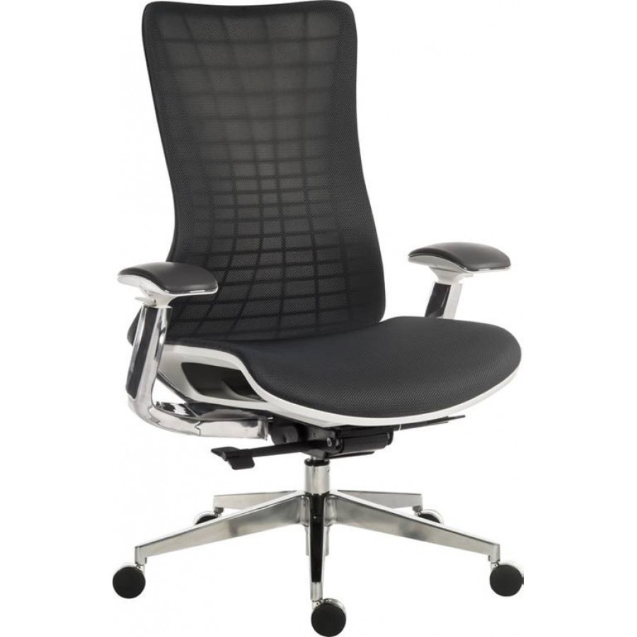 Quantum Executive White Frame Mesh Office Chair 
