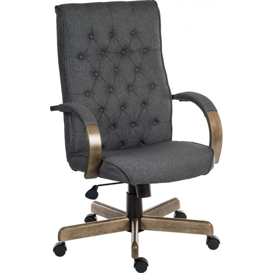 Warwick Executive Grey Fabric Office Chair