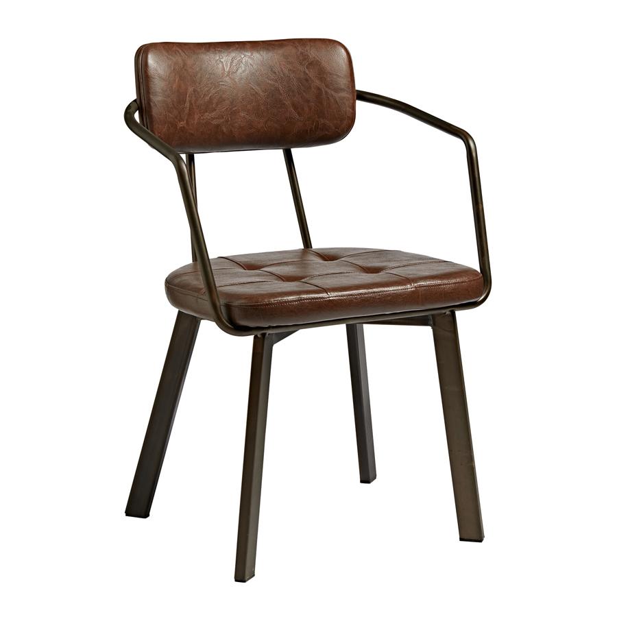 AUZET Vintage Faux Leather Arm Chair