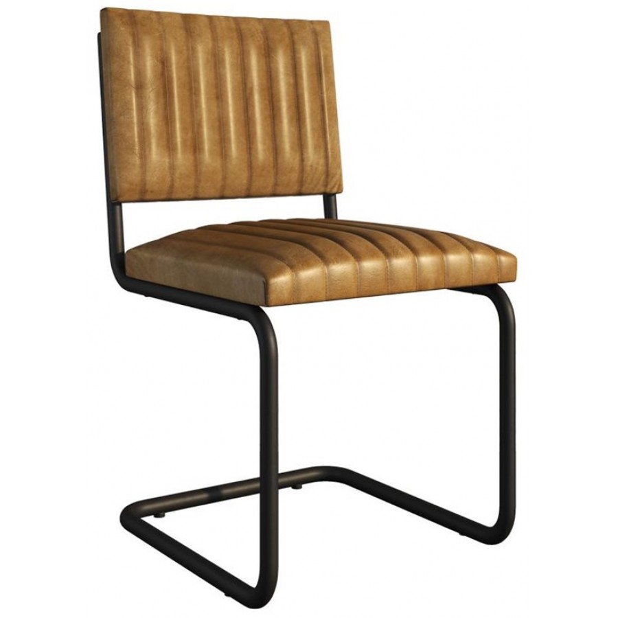 Tyra Vintage Leather Side Chair