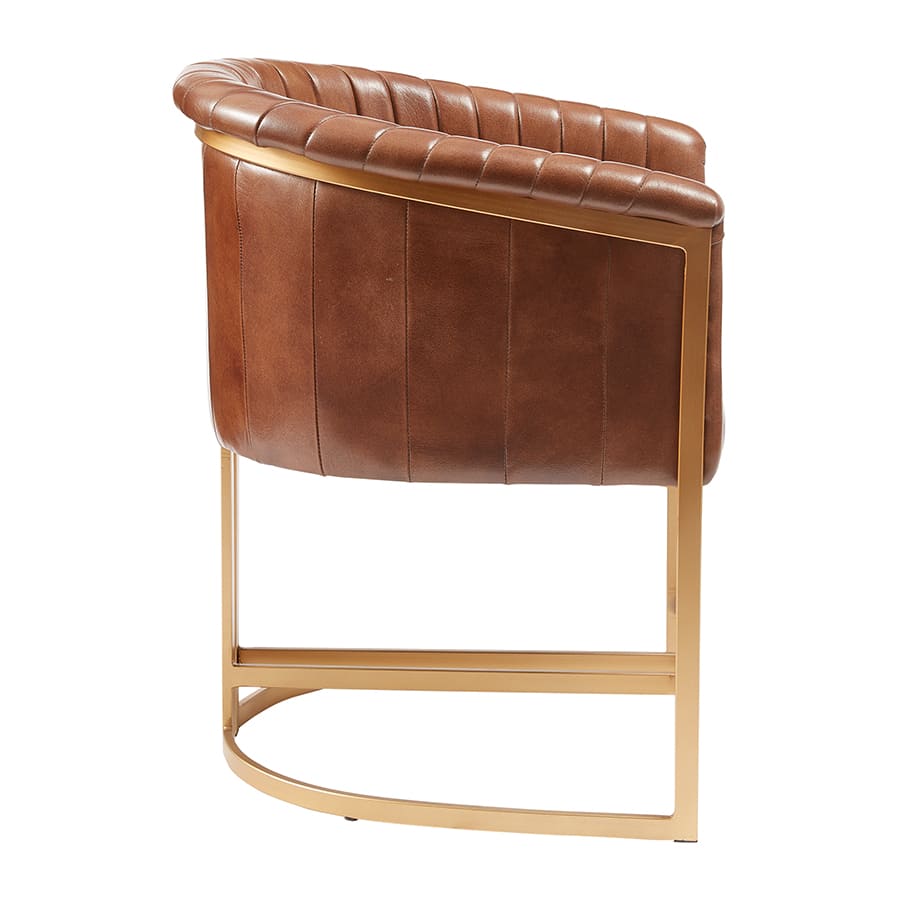 Nolan Pecan Brown Leather Armchair