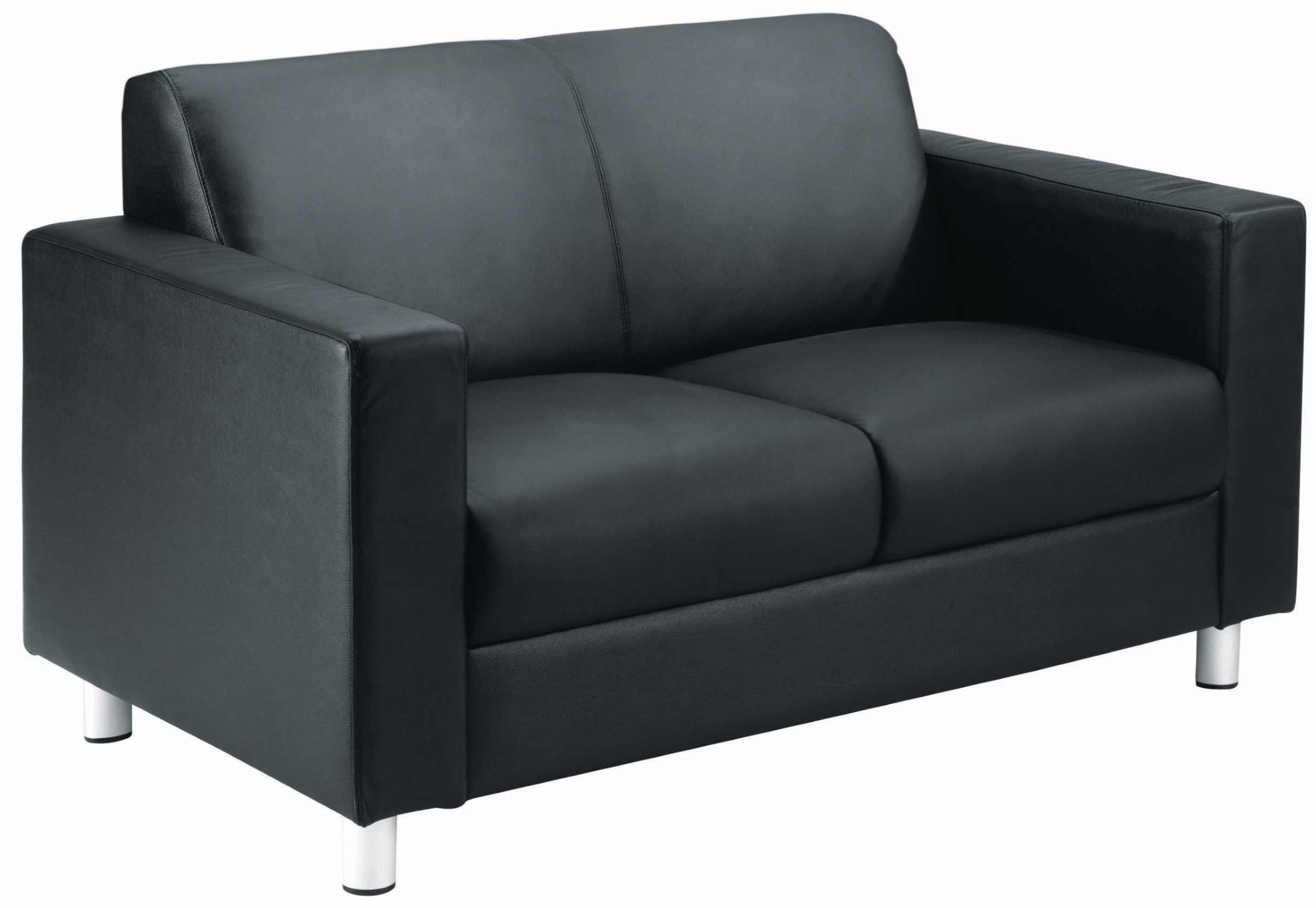 Iceberg Black Leather Reception Sofa